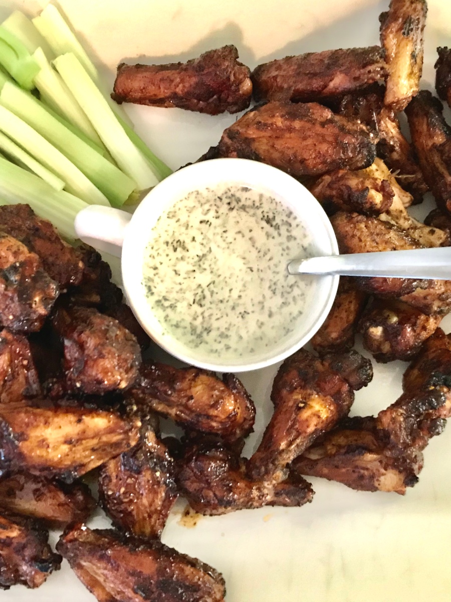 Grilled Chicken Wings with Honey Bourbon Glaze